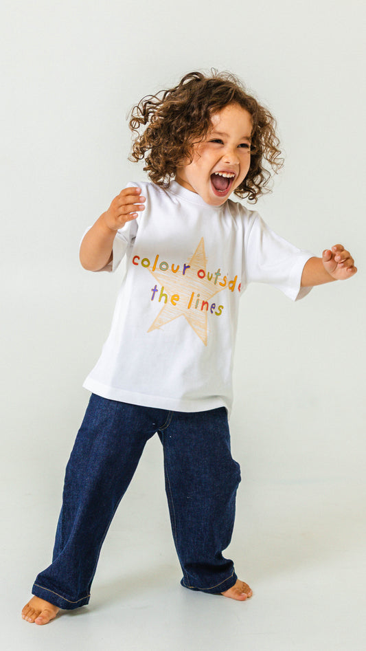 Blue denim pants or kids with adjustable wait, designed for evryday play