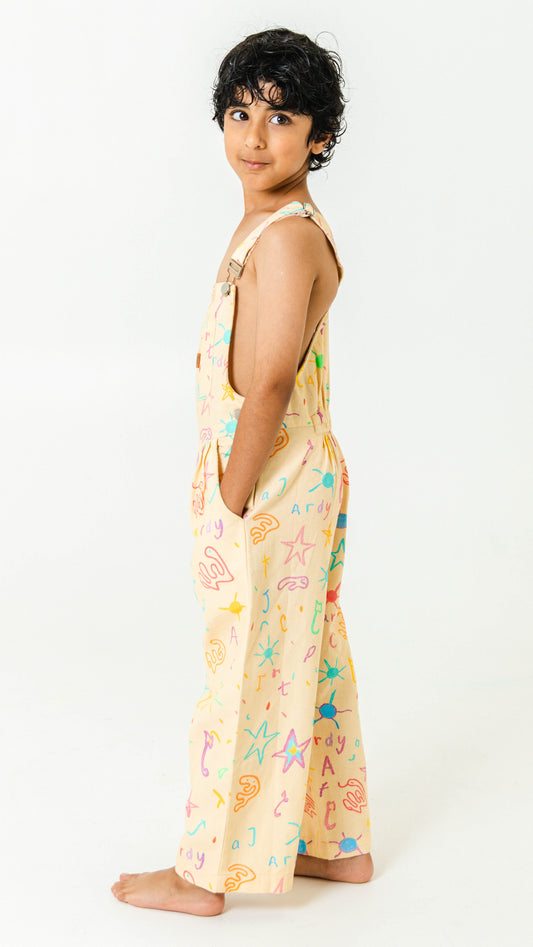 scribble overalls for kids designed by kid