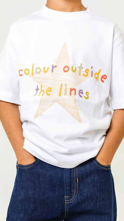White graphic kids t-shirt with colorful deisgn by ARDY Kids